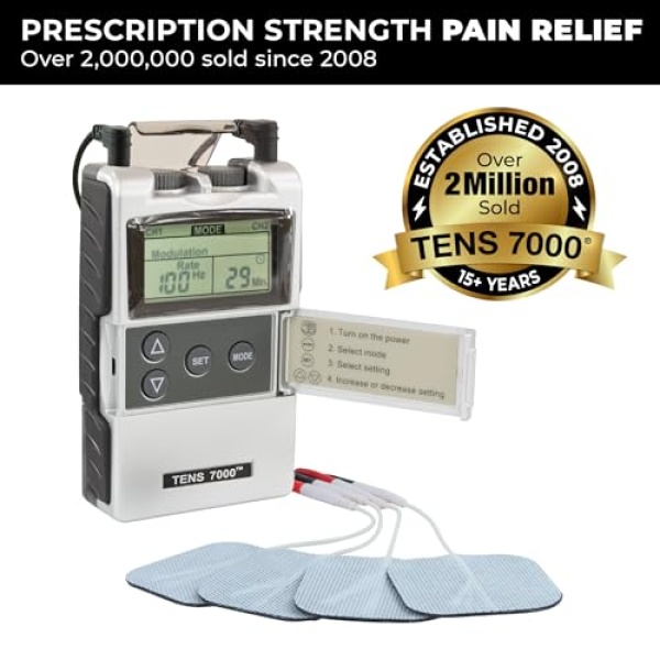 TENS 7000 Digital TENS Unit with Accessories - TENS Unit Muscle Stimulator - Image 2