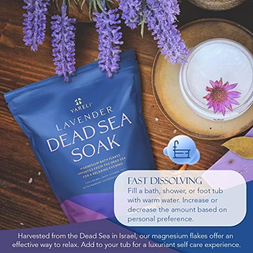 Yareli Dead Sea Bath & Foot Soak, Lavender Magnesium Bath Salt Flakes, Stronger - Image 4