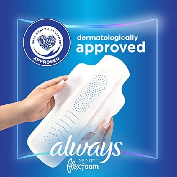 Always Infinity Feminine Pads for Women, Size 5 Extra Heavy Overnight - Image 6