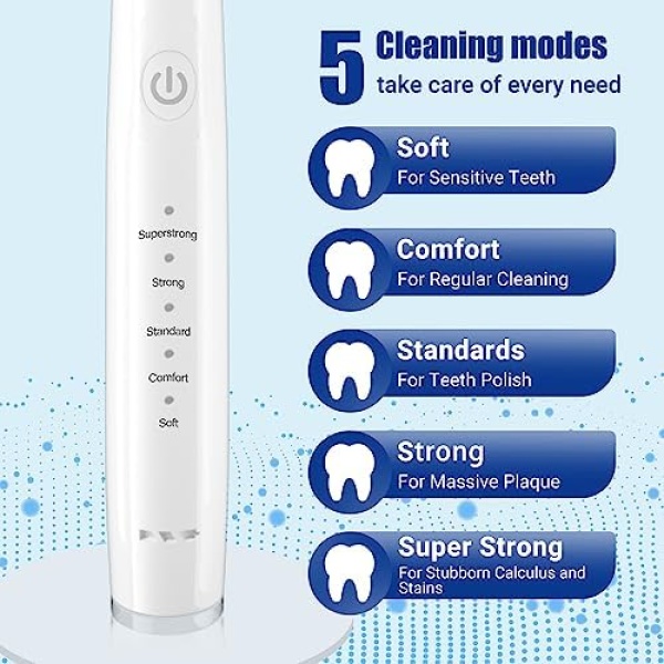 Suwer Plaque Remover for Teeth, Electric Tooth Cleaner Tartar Remover Tool with - Image 2