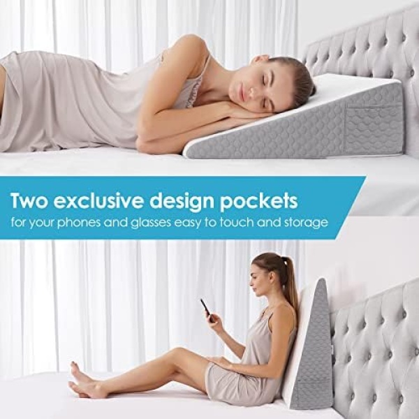 Forias 7.5" Wedge Pillow for Sleeping Bed Wedge Pillow for After Surgery - Image 5