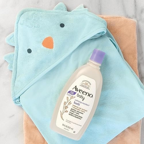 Aveeno Baby Calming Comfort Bath & Lotion Set, Nighttime Baby Skin Care Products - Image 5