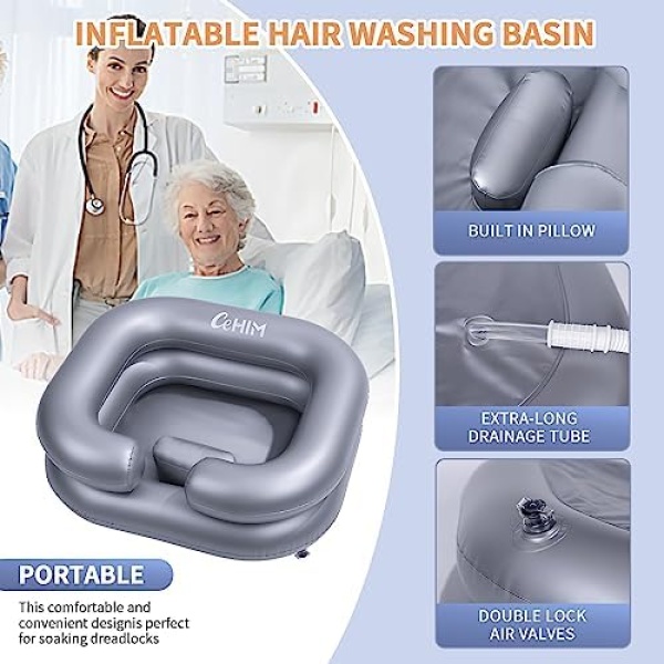 Inflatable Shampoo BSTOK CODE - Portable Shampoo Bowl, Hair Washing BSTOK CODE - Image 2