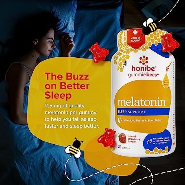 Honibe Melatonin Sleep Support Gummies | Honey-Based Gummies - Image 2