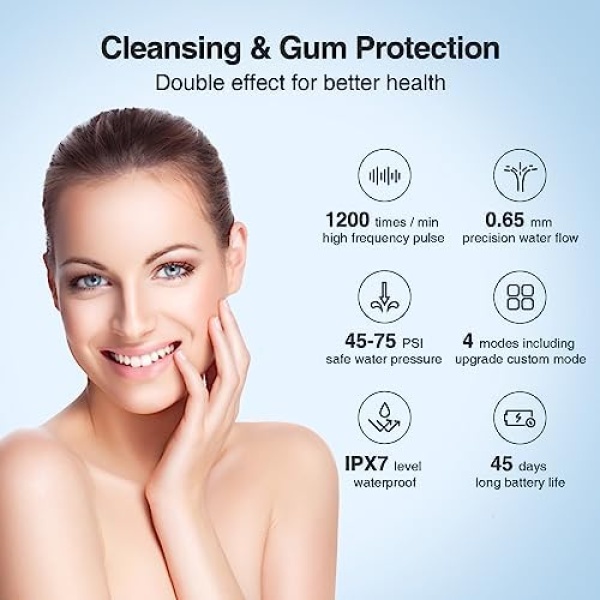 Water Flosser Teeth Cleaner-TOUCHBeauty Full Oral Care Kit, Rechargeable Water - Image 2
