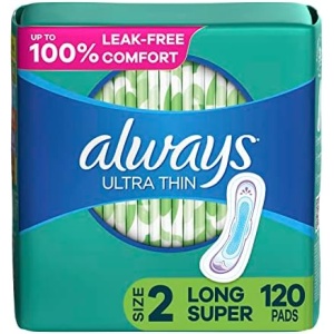 Always Ultra Thin, Feminine Pads For Women, Size 2 Long Super Absorbency