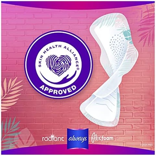 Always Radiant FlexFoam Teen Pads Regular Absorbency, 100% Leak Free Protection - Image 8
