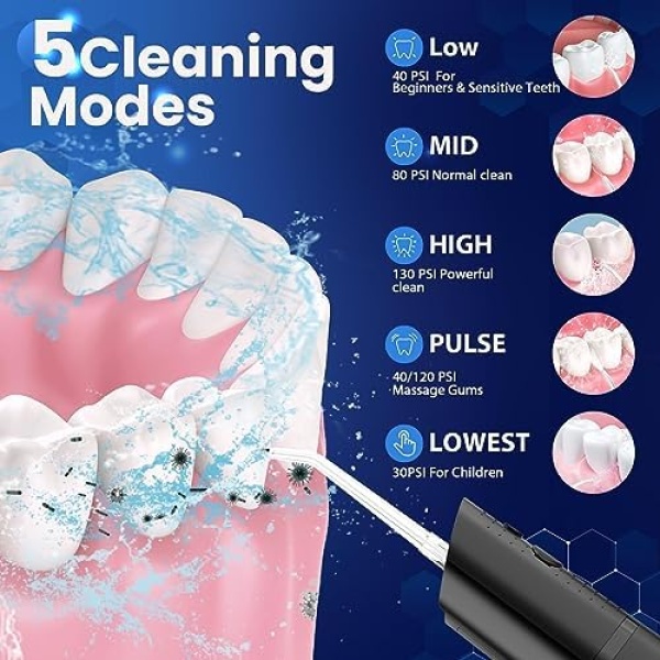 Water Flosser for Teeth: Cordless Water Dental Picks for Teeth Cleaning 400ML - Image 3
