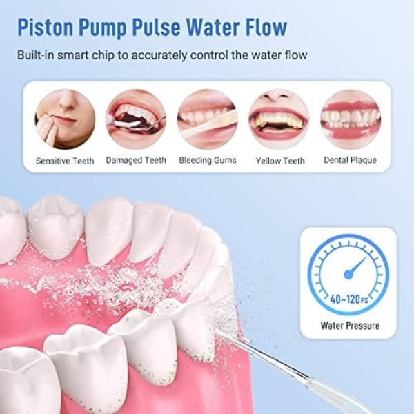 Cordless Water Flosser Teeth Cleaner Dental Oral Irrigator Picks Portable and - Image 3