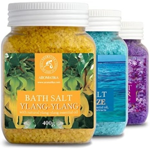 Bath Salts Set 42 Oz - Lavender - Sea Breeze - Ylang-Ylang - 100% Natural
