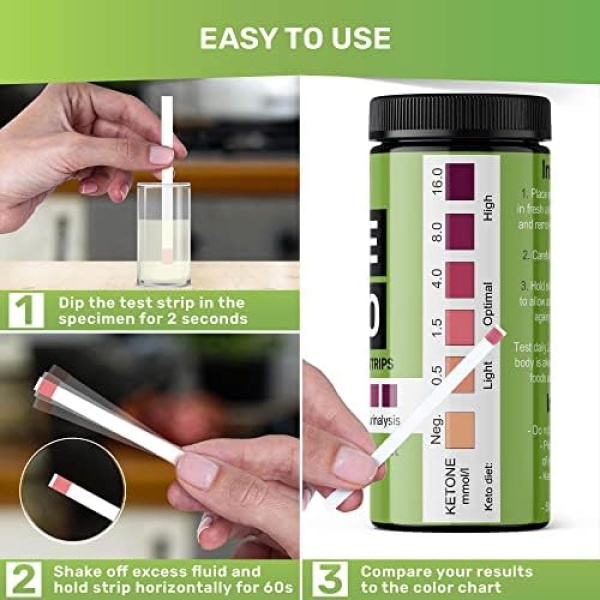 Ketone Test Strips, 100 Keto Test Strips for Keto, Low Carb Diet - Urine Test - Image 4