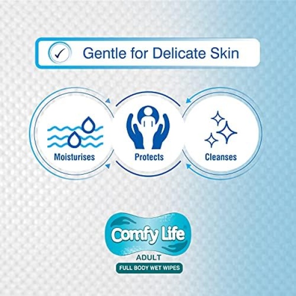 Comfy Life Premium Full Body Cleansing Wet Wipes for Adults - Large Luxury - Image 5