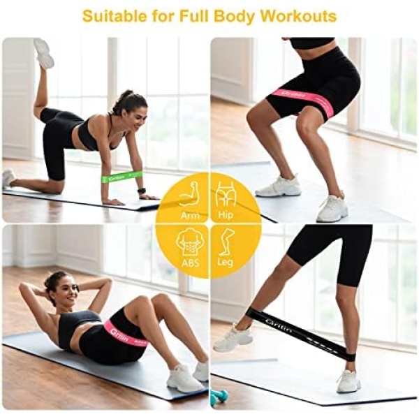 Gritin Resistance Bands, [Set of 5] Skin-Friendly Resistance Fitness Exercise - Image 6