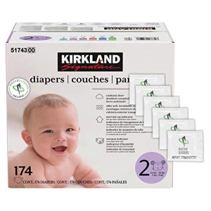 Kirkland Signature Diapers Size 2 (12lbs - 18 lbs) 174 Count W/ Exclusive Health