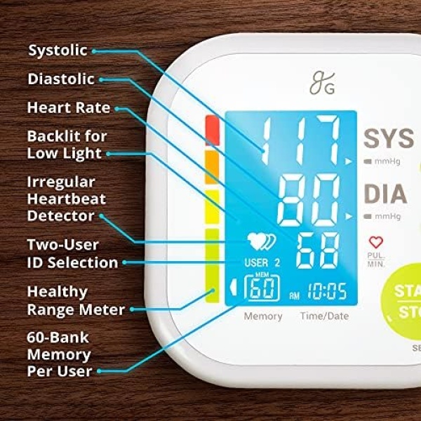 Greater Goods Blood Pressure Monitor - Complete BP Machine Kit with Wall Adapter - Image 3