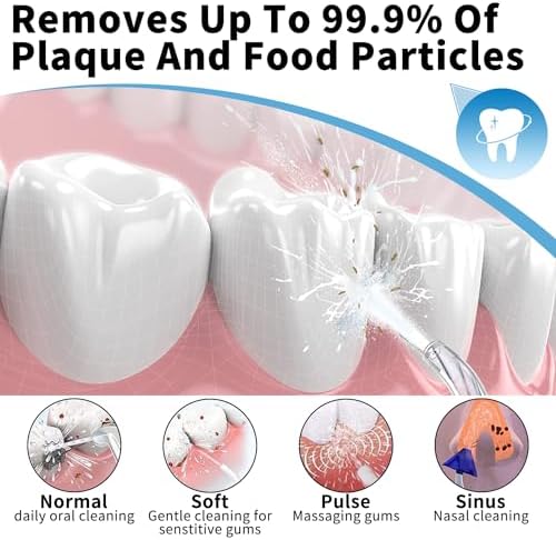 JIMOK Water Dental Flosser Cordless for Teeth Portable Oral Irrigator, 4modes - Image 5