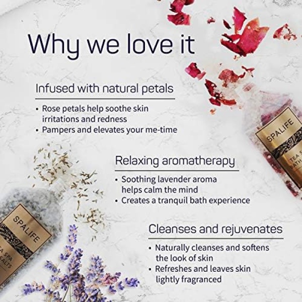 SpaLife Soothing Petal-Infused Effervescent Mineral Bath Salts - 2 Pack 17.6 oz. - Image 6
