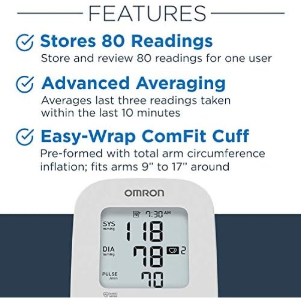 OMRON Silver Blood Pressure Monitor, Upper Arm Cuff, Digital Bluetooth Blood - Image 3