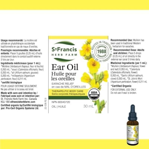 St. Francis Herb Farm Ear Oil | 30 ml | Ear Oil for Adults and Children | Pain - Image 3