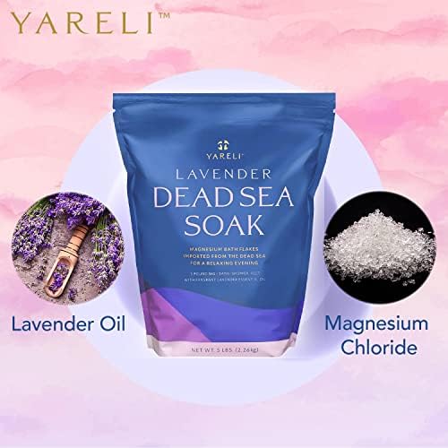 Yareli Dead Sea Bath & Foot Soak, Lavender Magnesium Bath Salt Flakes, Stronger - Image 6