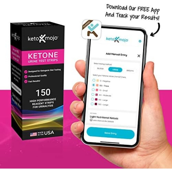 150 Ketone Test Strips with Free Keto Guide eBook & Free APP. Urine Test - Image 3