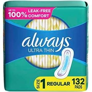 Always Ultra Thin Pads without Wings, Size 1, Regular, Unscented