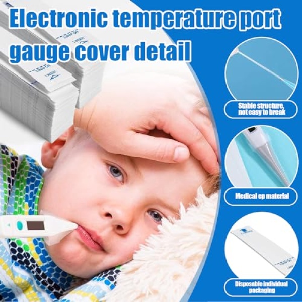 Digital Thermometer Probe Covers, 200 Pcs Disposable Thermometer Covers, - Image 3