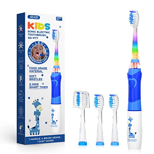 SEAGO Light Up Toothbrush for Kids, Kids Battery Toothbrushes