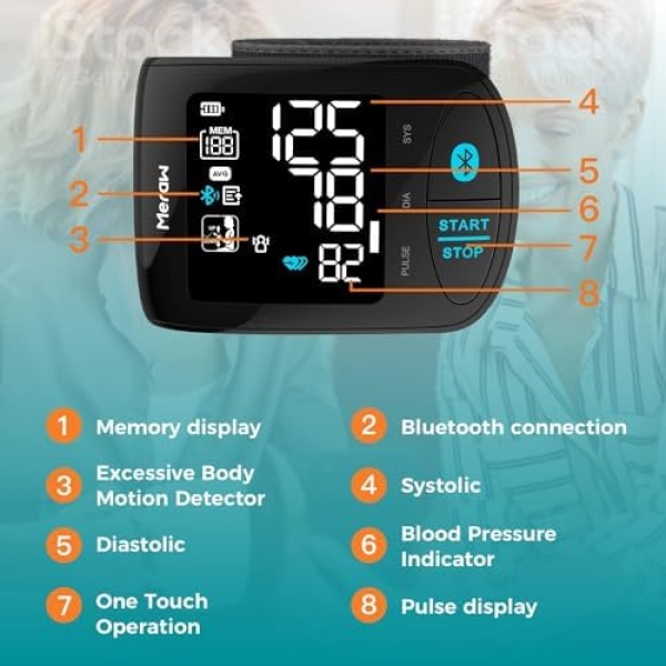 Blood Pressure Monitor Adult Cuff, Blood Pressure Cuff Monitor Wrist, Blood - Image 6