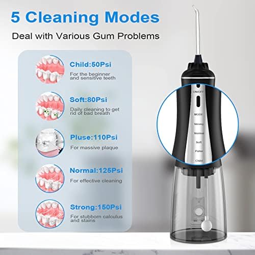 Skeufy Cordless Water Flosser Teeth Cleaner, 350ML Portable Oral Irrigator, 5 - Image 2