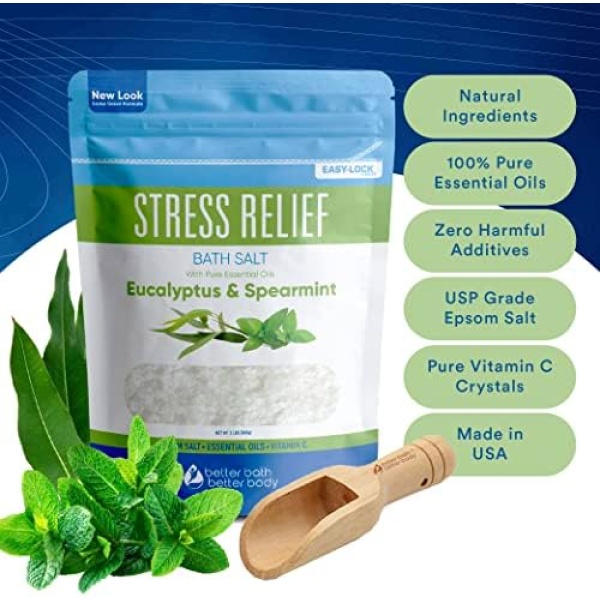 Bath Salts Sampler (4-Pack of 2-lbs) Variety Bath Soaks with Bamboo Scoop - Image 2