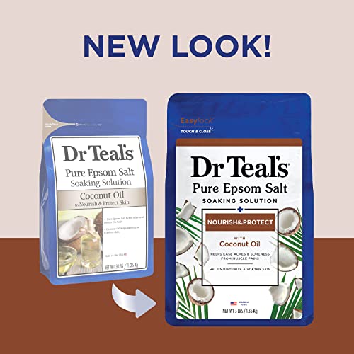 Dr Teal's Pure Epsom Salt Soak, Nourish & Protect with Coconut Oil, 3 lbs - Image 2