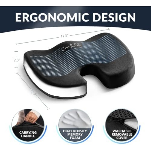 ComfiLife Gel Enhanced Seat Cushion – Office Chair Cushion – Non-Slip Gel - Image 4