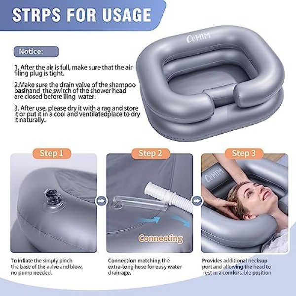 Inflatable Shampoo BSTOK CODE - Portable Shampoo Bowl, Hair Washing BSTOK CODE - Image 3