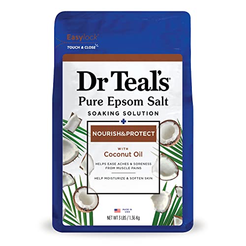 Dr Teal's Pure Epsom Salt Soak, Nourish & Protect with Coconut Oil, 3 lbs