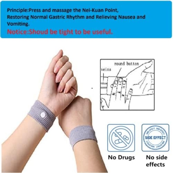 2 Pairs Car Motion Sickness Wristbands Acupressure Nausea Relief Band - Image 3