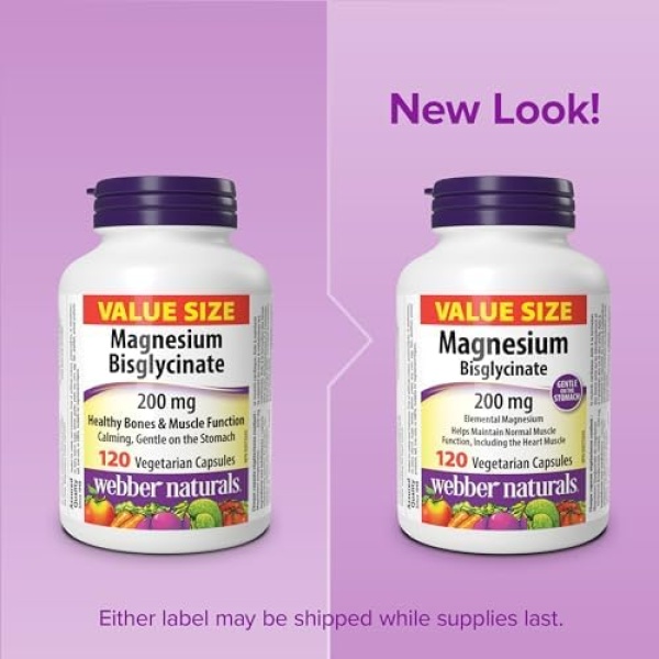 Webber Naturals Magnesium Bisglycinate 200 mg, 120 Capsules, Supports Bone - Image 7
