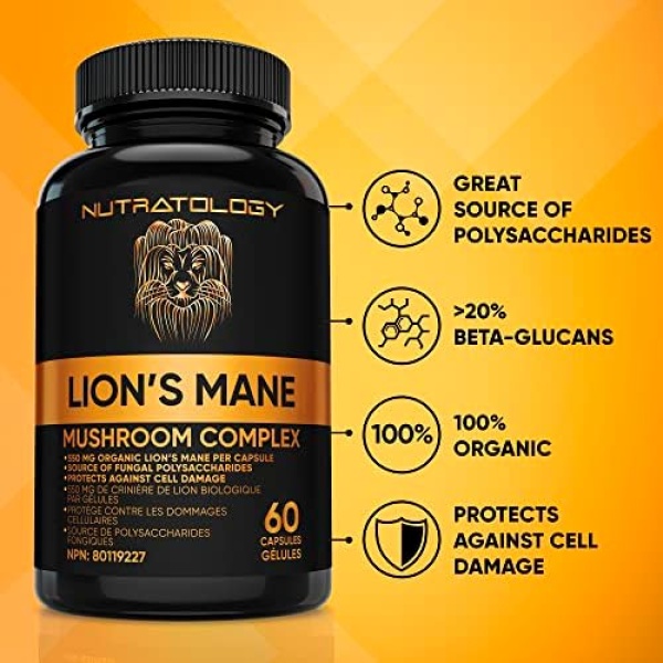 Organic Lion's Mane Mushroom Capsules - Nootropic Mushroom Supplements - Image 2