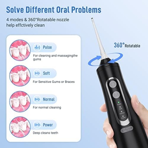 Cordless Water Flosser Teeth Cleaner Dental Oral Irrigator Picks Portable and - Image 2
