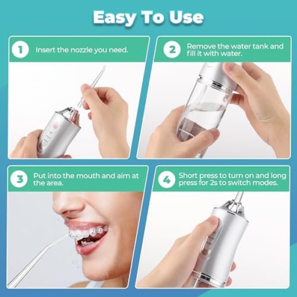Cordless Water Flosser, Dental Oral Irrigator, Waterproof Water Flosser Teeth - Image 7