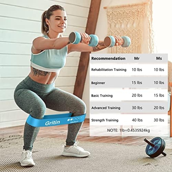 Gritin Resistance Bands, [Set of 5] Skin-Friendly Resistance Fitness Exercise - Image 5