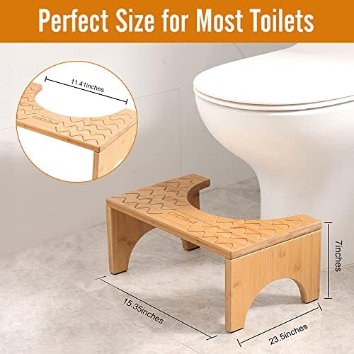 iFedio Toilet Stool, Poop Stool,Bamboo 7 Inch Toilet Potty Stool,Foldable Squat - Image 7