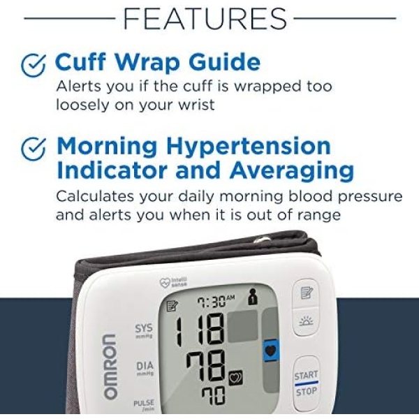 OMRON Gold Blood Pressure Monitor, Portable Wireless Wrist Monitor, Digital - Image 3