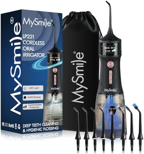 MySmile LP221 Cordless Water Flossers for Teeth 335ML Portable OLED Display