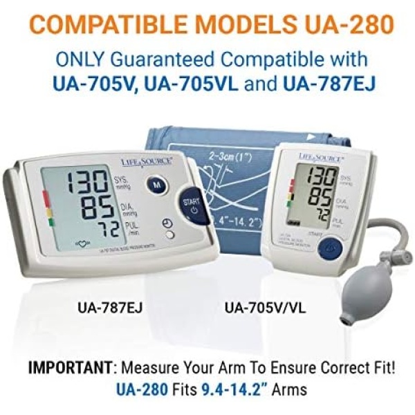 A&D Medical Replacement Blood Pressure Cuff (UA-280) - Medium (24-36 cm / 9.4" - - Image 2