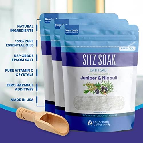 Sitz Bath Salt (3-Pack Plus Scoop) Hemorrhoid Soothing Sitz Soak Epsom Salt - Image 3