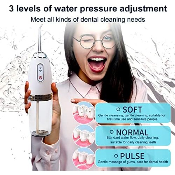 EXBEPE Cordless Water Flosser Pick Powerful Teeth Cleaner Rechargeable Dental - Image 2