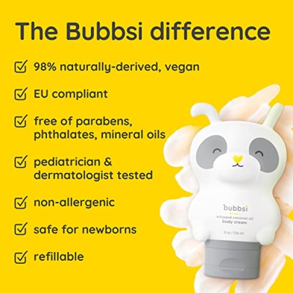 Bubbsi Whipped Coconut Oil Baby Lotion for Eczema, Dry Skin, Baby Acne - Image 4