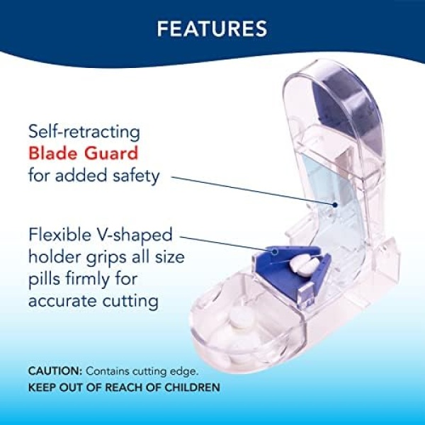 Apex Ultra Pill Cutter - Pill Splitter With Retracting Blade Guard - Image 2