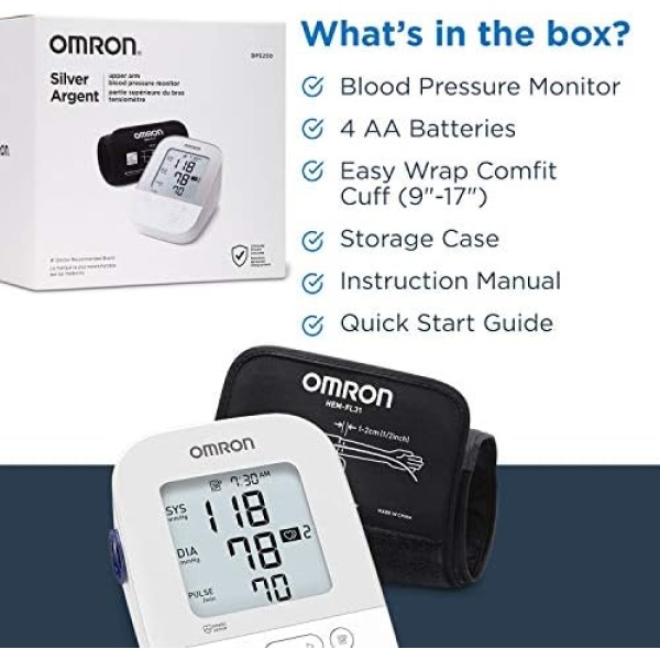 OMRON Silver Blood Pressure Monitor, Upper Arm Cuff, Digital Bluetooth Blood - Image 5